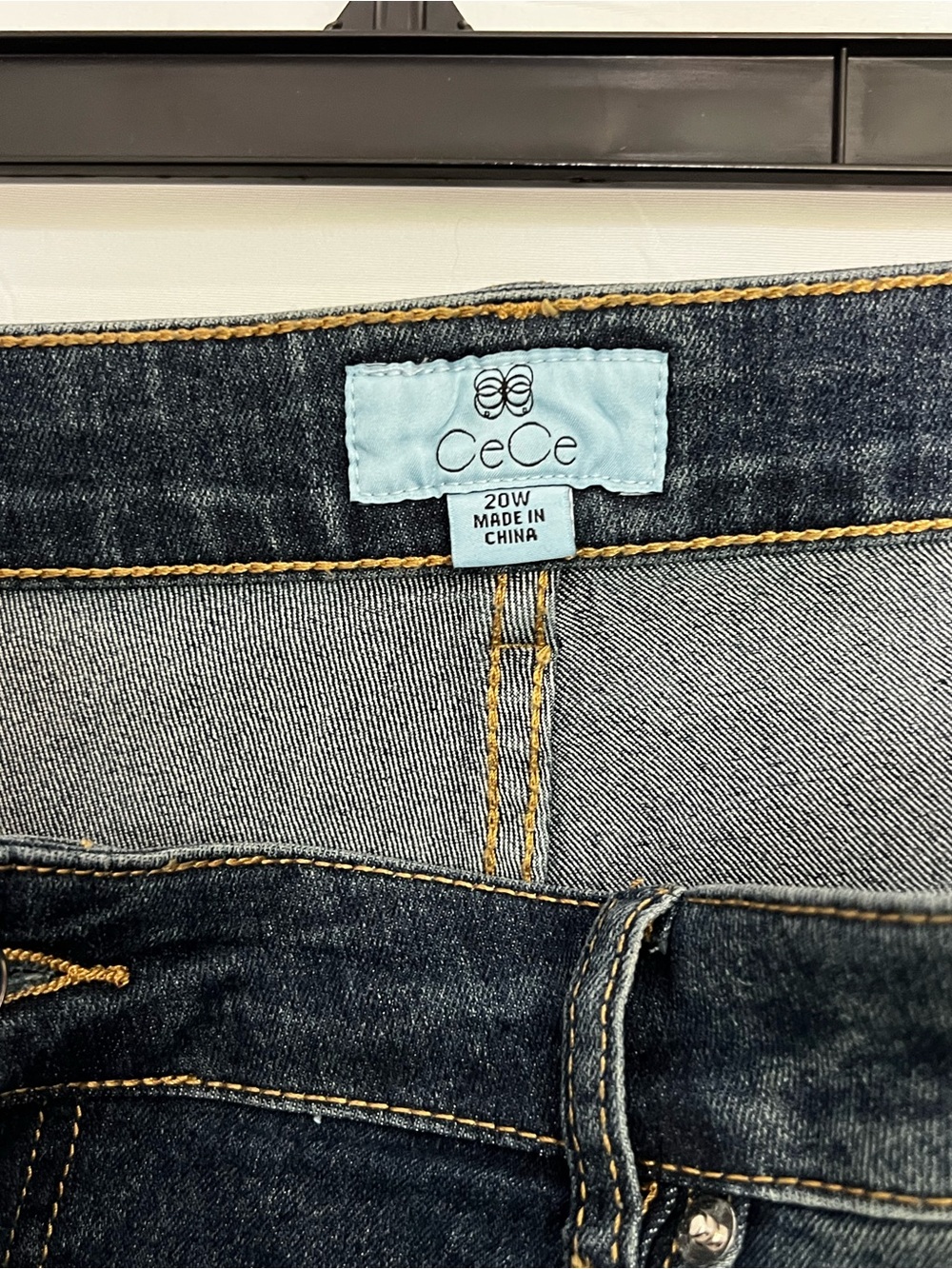 CeCe Dark Blue Ankle Button-Hem Jeans - Picture 4 of 5
